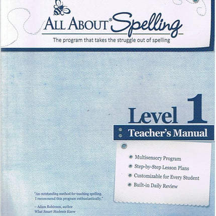 All About Spelling Level 1 Teacher's Manual
