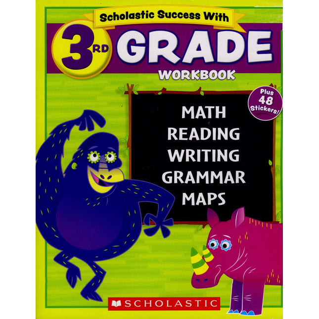 Scholastic - 3rd GRADE Workbook with Motivational Stickers