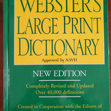 Webster's Large Print Dictionary - New Edition