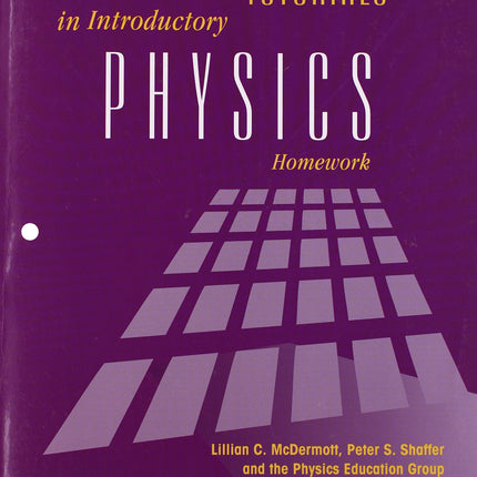 Tutorials in Introductory Physics Homework