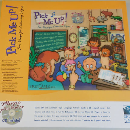 Li'L Pick Me Up! Fun Songs for Learning 200+ ASL Signs - Printed Book plus Enhanced Music CD plus Digital Download Activity Guide