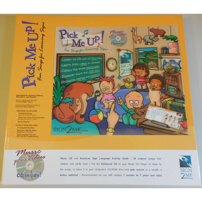 Li'L Pick Me Up! Fun Songs for Learning 200+ ASL Signs - Printed Book plus Enhanced Music CD plus Digital Download Activity Guide